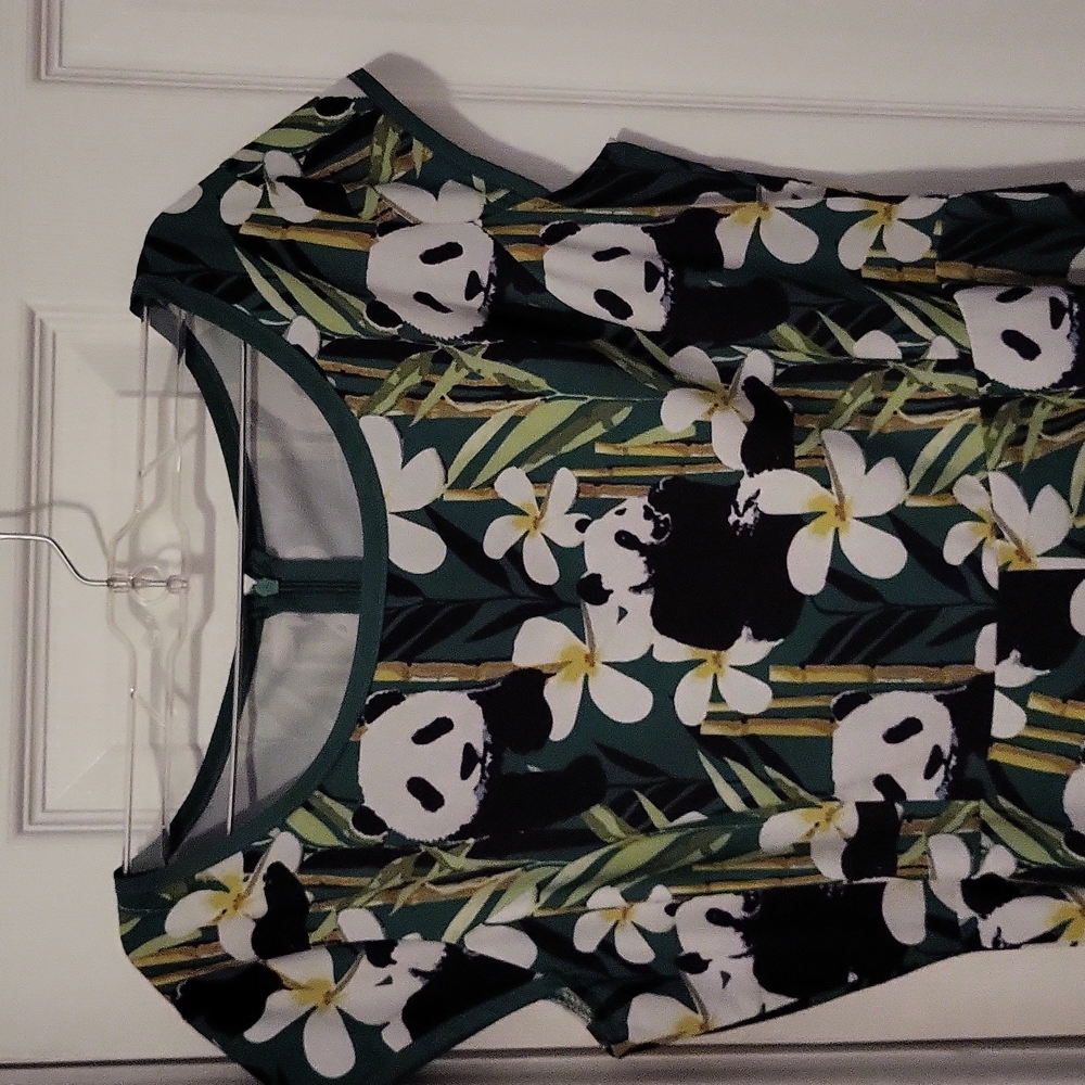 Floral Panda Print Mini Dress - Picture 2 of 3